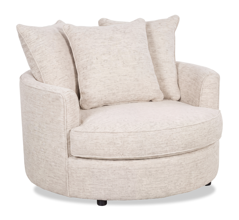 Fauteuil d’appoint enveloppant personnalisable Plush Cuddler de Sofa Lab de 48 po fabriqué au Canada en tissu - Chenille White
