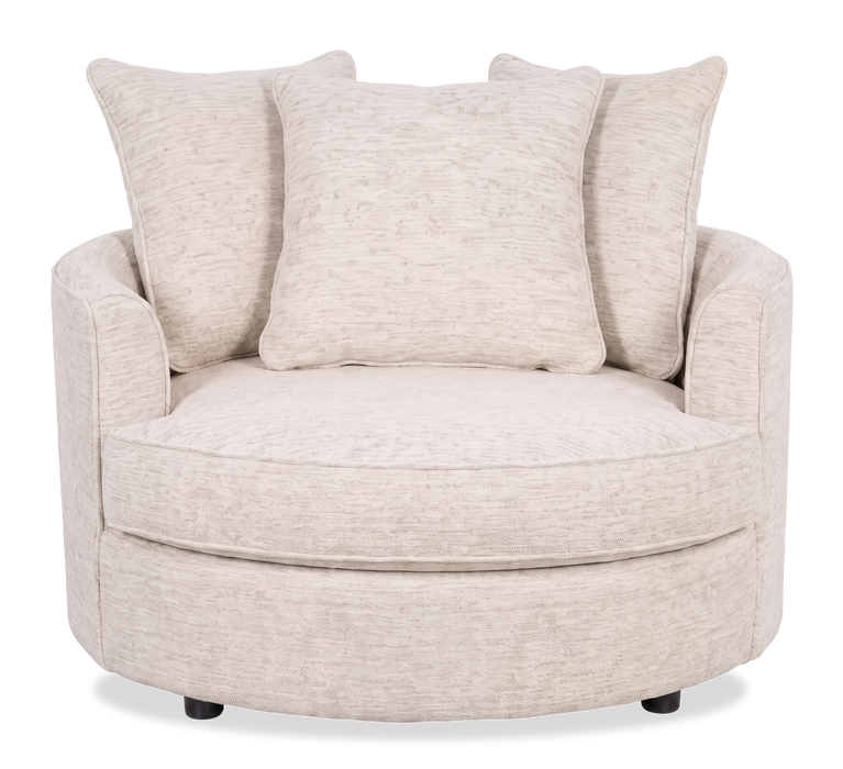 Fauteuil d’appoint enveloppant personnalisable Plush Cuddler de Sofa Lab de 48 po fabriqué au Canada en tissu - Chenille White