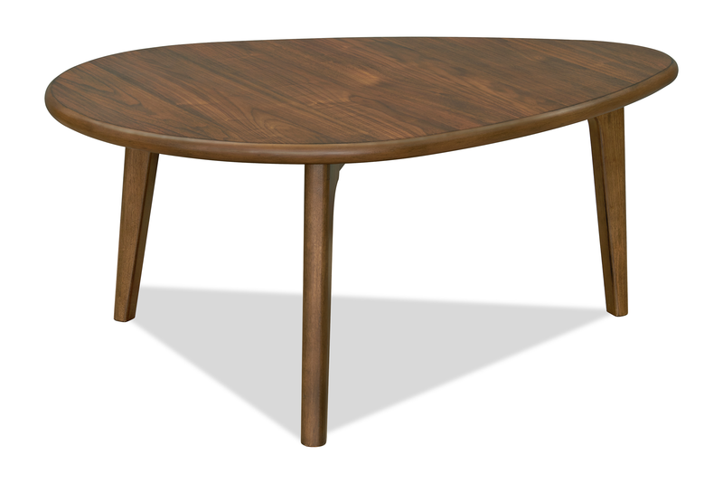 Table à café ovale moderne Deco de 42,5 po - noyer