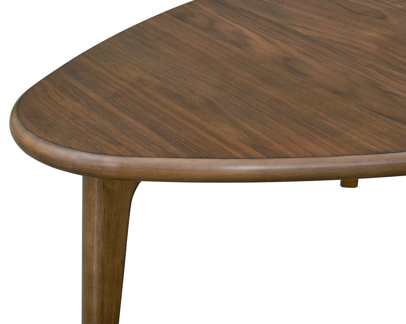 Table à café ovale moderne Deco de 42,5 po - noyer