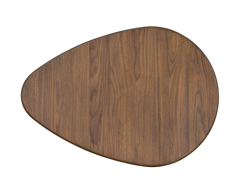 Table à café ovale moderne Deco de 42,5 po - noyer