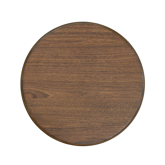 Table de bout ronde moderne Deco de 19,5 po - noyer