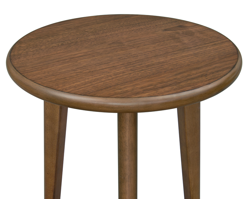 Table de bout ronde moderne Deco de 19,5 po - noyer