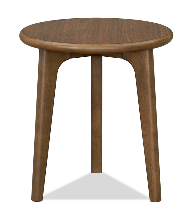 Table de bout ronde moderne Deco de 19,5 po - noyer