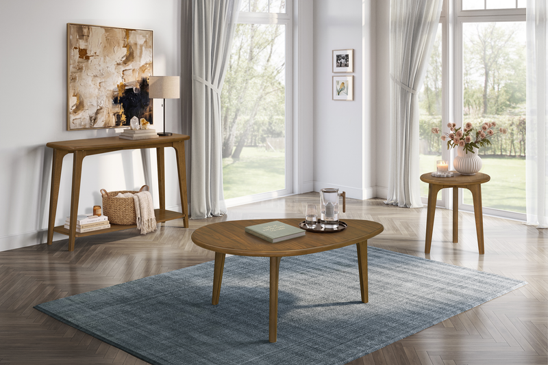 Table de bout ronde moderne Deco de 19,5 po - noyer