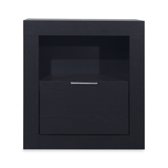 Table de nuit Delta de 22 po (l) x 24 po (H) à 1 tiroir avec tablette de rangement - noire