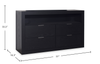Delta Bedroom 4-Drawer Dresser with Storage Shelf, 57"W x 33"H - Black | Commode de chambre à coucher Delta de 57 po (l) x 33 po (H) à 4 tiroirs avec tablette de rangement - noire