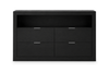 Commode de chambre à coucher Delta de 57 po (l) x 33 po (H) à 4 tiroirs avec tablette de rangement - noire