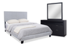Ensemble de chambre à coucher Delta 5 pièces avec lit, commode et miroir, noir - format très grand lit