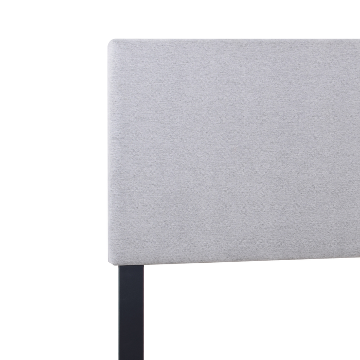 Lit rembourré Delta en tissu de polyester gris - format très grand lit