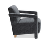 Demi 30" Linen-Look Accent Chair – Black | Fauteuil d’appoint Demi de 30 po d’apparence lin - noir