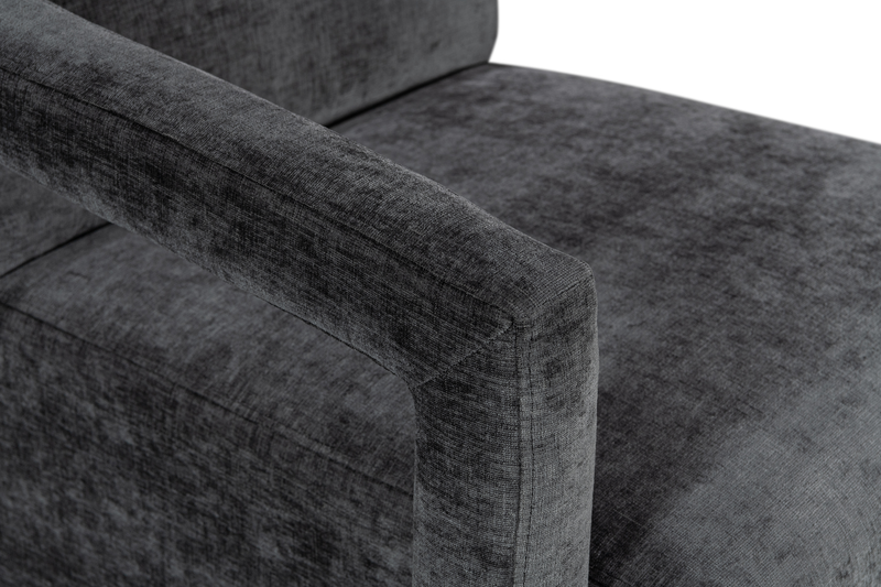 Fauteuil d’appoint Demi de 30 po d’apparence lin - noir