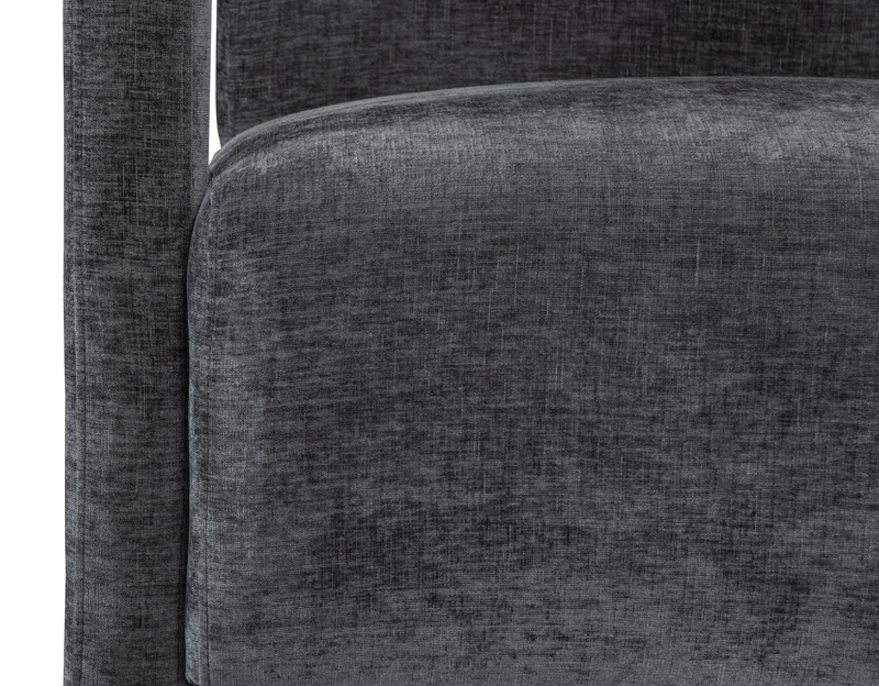 Fauteuil d’appoint Demi de 30 po d’apparence lin - noir