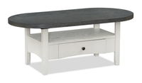 Table à café ovale moderne Dena de 47 po - gris tourterelle
