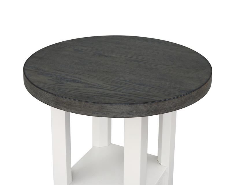Table de bout ronde moderne Dena de 20 po - gris tourterelle