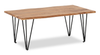 Table à café industrielle Dillon de 45 po avec pattes de style épingle en fer - acacia naturel