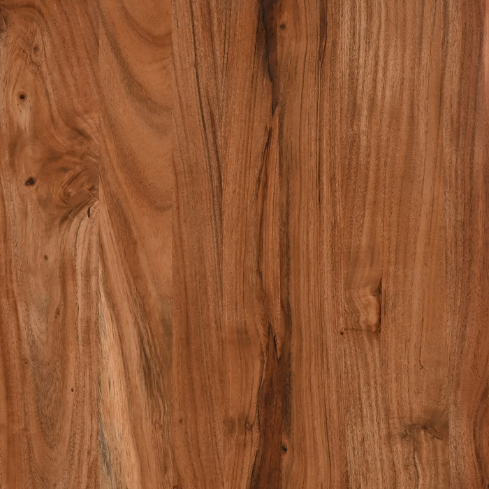 Table à café industrielle Dillon de 45 po avec pattes de style épingle en fer - acacia naturel
