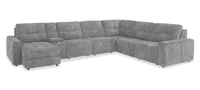 Sofa sectionnel modulaire à coulissement électrique de gauche Elevate de Scott Living 7 pièces en tissu de chenille avec rangement - gris