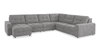 Sofa sectionnel modulaire à coulissement et inclinaison électriques de gauche Elevate de Scott Living 6 pièces en tissu de chenille - gris