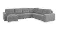Sofa sectionnel modulaire à coulissement et inclinaison électriques de gauche Elevate de Scott Living 6 pièces en tissu de chenille - gris