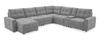 Sofa sectionnel modulaire à coulissement et inclinaison électriques de gauche Elevate de Scott Living 7 pièces en tissu de chenille - gris
