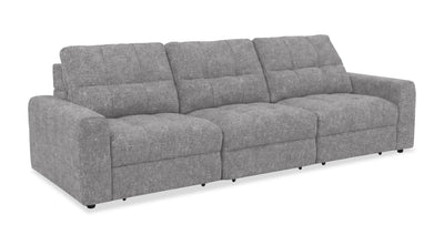 Scott Living Elevate Modular 115" Chenille Fabric Sofa with Power Sliding - Grey | Sofa modulaire Elevate de Scott Living de 115 po en tissu en chenille avec coulissement électrique - gris
