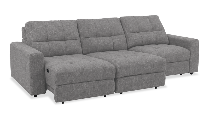 Sofa modulaire Elevate de Scott Living de 115 po en tissu en chenille avec coulissement électrique - gris