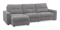  Sofa sectionnel modulaire à coulissement et inclinaison électriques de gauche Elevate de Scott Living 3 pièces en tissu de chenille - gris