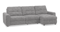  Sofa sectionnel modulaire à coulissement et inclinaison électriques de droite Elevate de Scott Living 3 pièces en tissu de chenille - gris