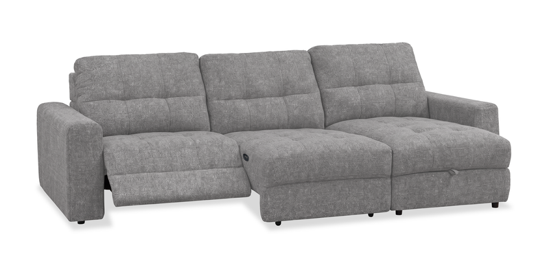 Sofa sectionnel modulaire à coulissement et inclinaison électriques de droite Elevate de Scott Living 3 pièces en tissu de chenille - gris