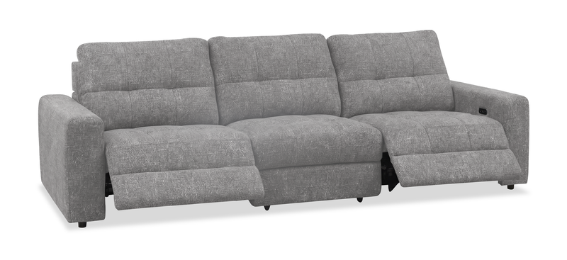Sofa modulaire à inclinaison électrique Elevate de Scott Living de 115 po en tissu de chenille - gris