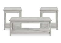 Ensemble de 3 tables contemporaines Eleanor de 48 po, table à café et 2 tables de bout - blanc