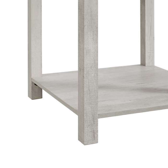 Ensemble de 3 tables contemporaines Eleanor de 48 po, table à café et 2 tables de bout - blanc
