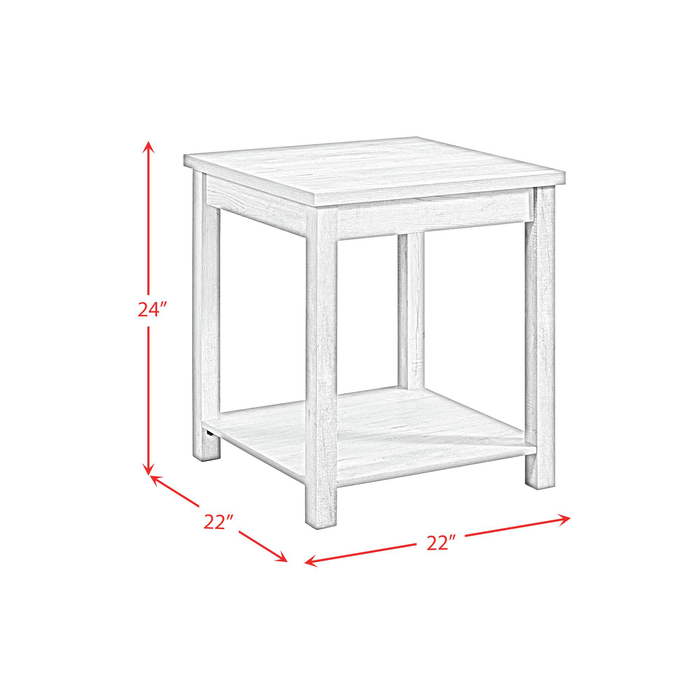 Ensemble de 3 tables contemporaines Eleanor de 48 po, table à café et 2 tables de bout - blanc