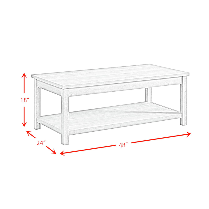 Ensemble de 3 tables contemporaines Eleanor de 48 po, table à café et 2 tables de bout - blanc