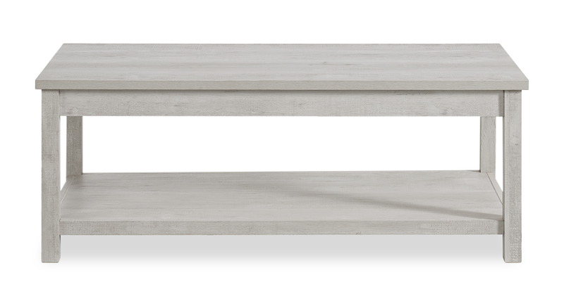 Ensemble de 3 tables contemporaines Eleanor de 48 po, table à café et 2 tables de bout - blanc