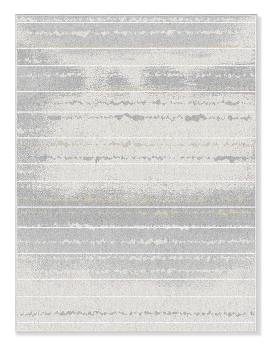 Carpette Ellison grise à motif de vague - 5 pi x 7 pi