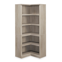  Bibliothèque en coin Elven de 29,25 po avec 5 tablettes ouvertes - marron blanchi