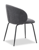 Evita Dining Chair with Cushion Fabric Seat & Back, Metal – Grey | Chaise de salle à manger Evita en métal avec coussin de siège et dossier en tissu - grise