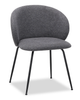 Evita Dining Chair with Cushion Fabric Seat & Back, Metal – Grey | Chaise de salle à manger Evita en métal avec coussin de siège et dossier en tissu - grise