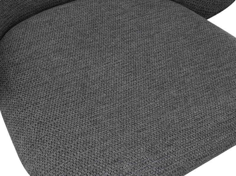 Chaise de salle à manger Evita en métal avec coussin de siège et dossier en tissu - grise