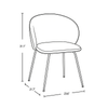 Evita Dining Chair with Cushion Fabric Seat & Back, Metal – Grey | Chaise de salle à manger Evita en métal avec coussin de siège et dossier en tissu - grise