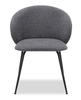 Evita Dining Chair with Cushion Fabric Seat & Back, Metal – Grey | Chaise de salle à manger Evita en métal avec coussin de siège et dossier en tissu - grise