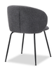 Evita Dining Chair with Cushion Fabric Seat & Back, Metal – Grey | Chaise de salle à manger Evita en métal avec coussin de siège et dossier en tissu - grise