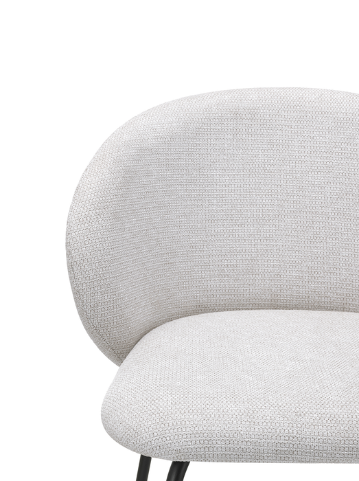 Ensemble de salle à manger Evita 5 pièces en pierre frittée avec table ronde de 41 po à 54 po (L) avec rallonge et 4 chaises beige - gris et noir 