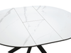 Evita Dining Table with Extension Sintered Stone Top, 41-54"W Round, Metal - Grey/Black | Table de salle à manger ronde Evita de 41 po à 54 po (L) en métal avec rallonge et dessus en pierre frittée - grise et noire