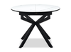 Evita Dining Table with Extension Sintered Stone Top, 41-54"W Round, Metal - Grey/Black | Table de salle à manger ronde Evita de 41 po à 54 po (L) en métal avec rallonge et dessus en pierre frittée - grise et noire