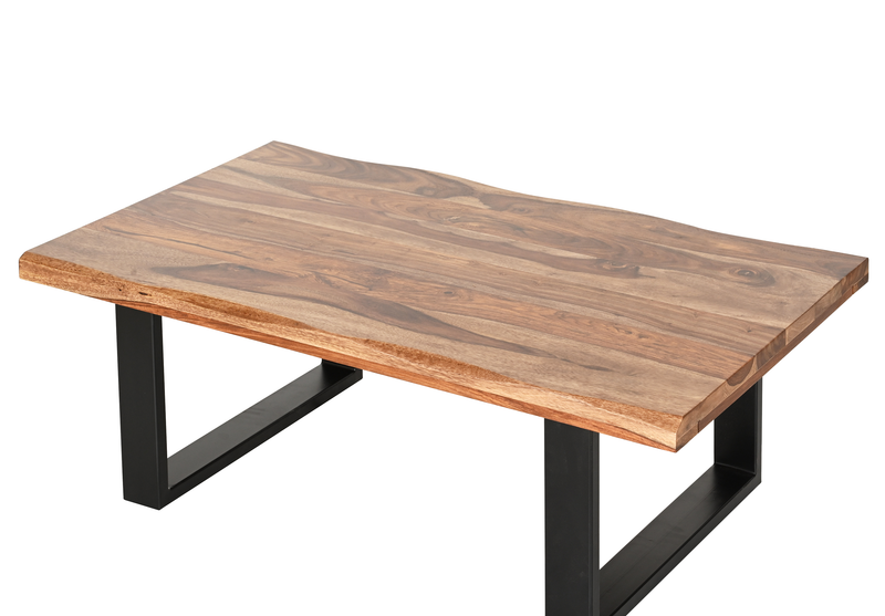 Table à café contemporaine Fletcher de 45 po avec armature en fer - grès brun