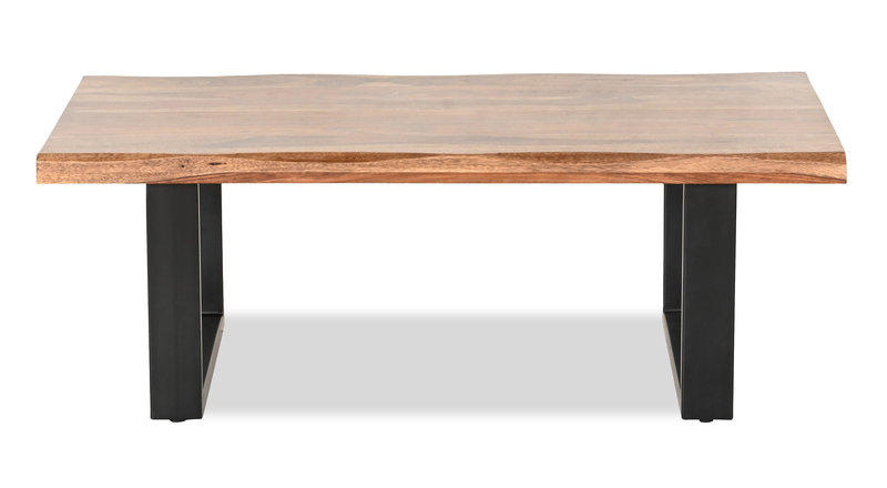 Table à café contemporaine Fletcher de 45 po avec armature en fer - grès brun