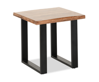  Table de bout contemporaine Fletcher de 24 po avec armature en fer - grès brun